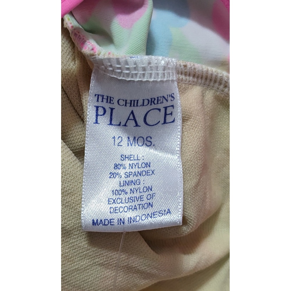 New The Children's Place One Piece Swimsuit Size 12 Months Bright Floral - Picture 4 of 4